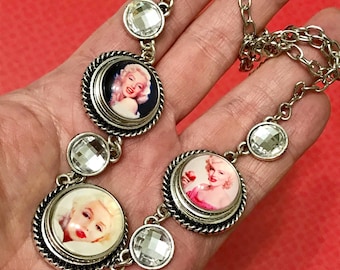 Marilyn Monroe/Marilyn fan gift/Marilyn necklace/movie star jewellery/Pin up jewelry/Hollywood star gift/vintage style necklace/retro glam