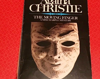 Agatha Christie/1980s vintage Mystery book/vintage Agatha Christie/Classic Mystery book by the Queen of Crime/The Moving Finger/Miss Marple