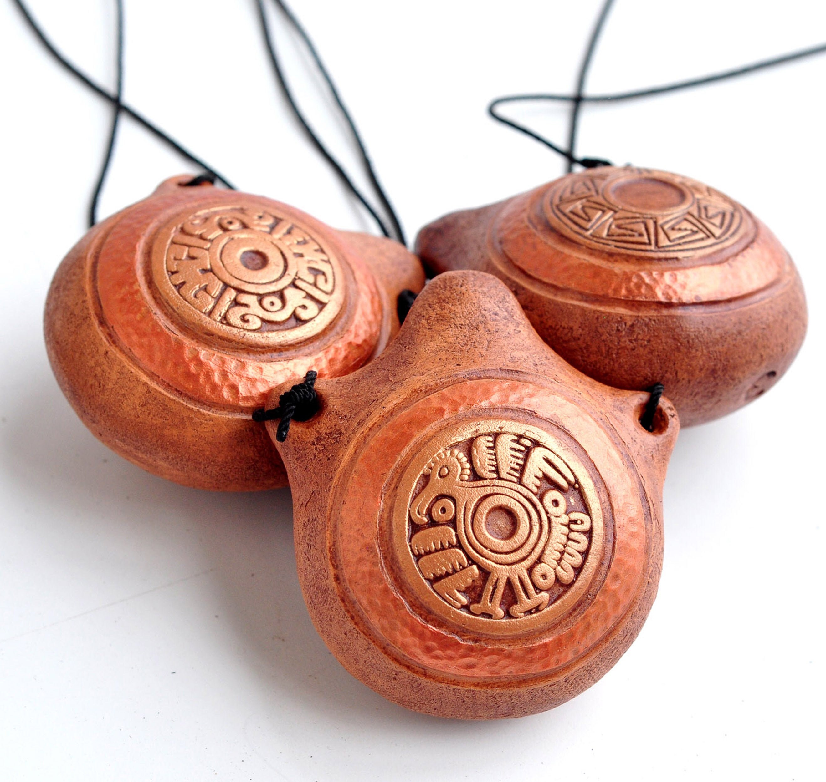 Ocarina Ethnic motives/ ocarina pendant/ ceramic Etsy