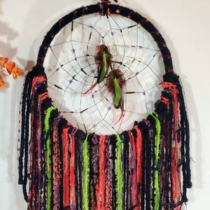 Large Feather Dreamcatcher / Halloween Decor / Boho Feather Dreamcatcher / Bohemian Dreamcatcher Wall Hanging / from Carriage House Dreams