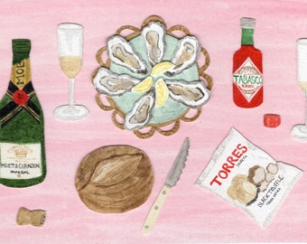 Champagne Breakfast, A5 Signed Print