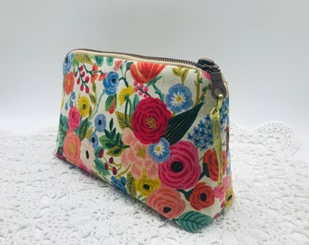 Kosmetiktasche  Blumen, Schminktäschchen bunt, Make up Täschchen Schminke ,Kulturbeutel baumwolle