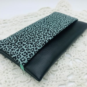 Cell phone bag leo print, smartphone bag mint, cell phone bag black