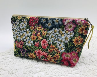 Kosmetiktasche bunt , Schminktäschchen Blumen, Make up Täschchen Schminke ,Kulturbeutel baumwolle