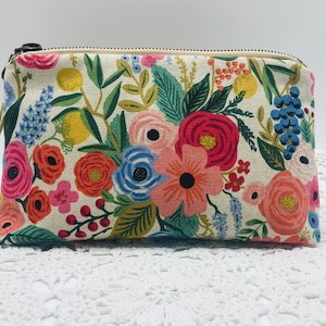 Kosmetiktasche Blumen, Schminktäschchen bunt, Make up Täschchen Schminke ,Kulturbeutel baumwolle Bild 3