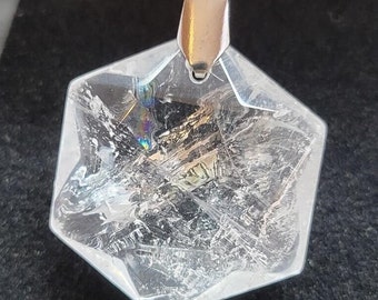 Tachyonized Natural Quartz Crystal Merkaba Pendant and Chain