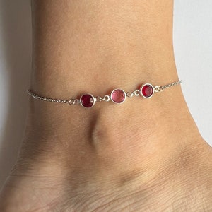 Mama Familie Fußkettchen • Oma Geschenk • Schwester Geschenk • Beste Freunde • Nana Geschenk • Fußkettchen für Schwester • Muttertagsgeschenk • Kinder Geburtssteine Mom