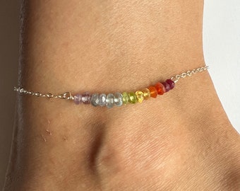 Chakra Gift Anklet • 7 Chakras Balancing Anklet • Healing Crystal Yoga Jewelry • Chakra Stones • Rainbow Anklet • Meditation Gift • Namaste