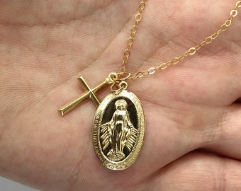 Virgin Mary Necklace - Etsy