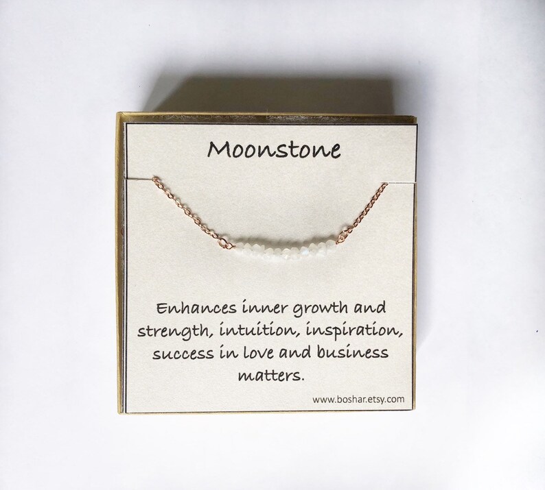 Raw Moonstone Choker Necklace, Birthstone Bar Necklace, Healing Crystal Bracelet, Inspirational Gift, Love success gift for bonus sister image 1