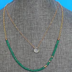 Green Onyx May Birthstone Necklace 7th Anniversary Gift From - Etsy