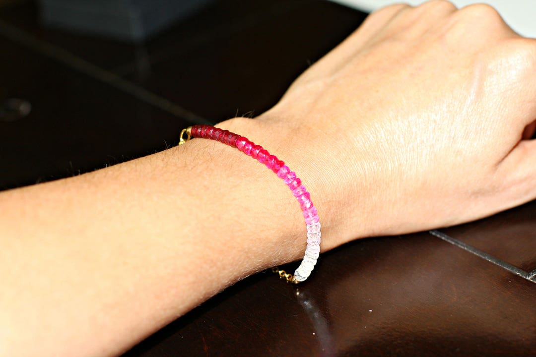 July Birthstone Bracelet, Ruby Bracelet, 40th Anniversary Gift From ...