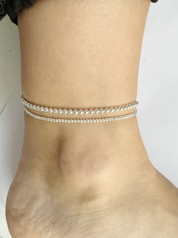 Cavigliera Sfere E Palline Pendenti in Argento - Foto 7