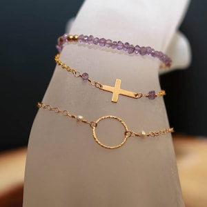 Rose gold silver Karma Circle Eternity bracelet gift from  best friend Good Karma bracelet gift for daughter in law Bridesmaid gift set 2-10