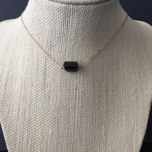 SALE!!! Raw black tourmaline single stone rose gold choker Protection amulet raw crystal necklace 21st birthday gift Healing anti anxiety