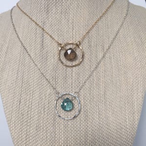 Rose gold silver tiny heart solitaire necklace for wife gift from husband Unbiological sister Maid honor necklace Karma Aquamarine necklace