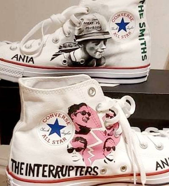 Custom shoes band music blink 182 painted shoes alternative rock punk handpainted metallica alternative gift gift for him Etsy
