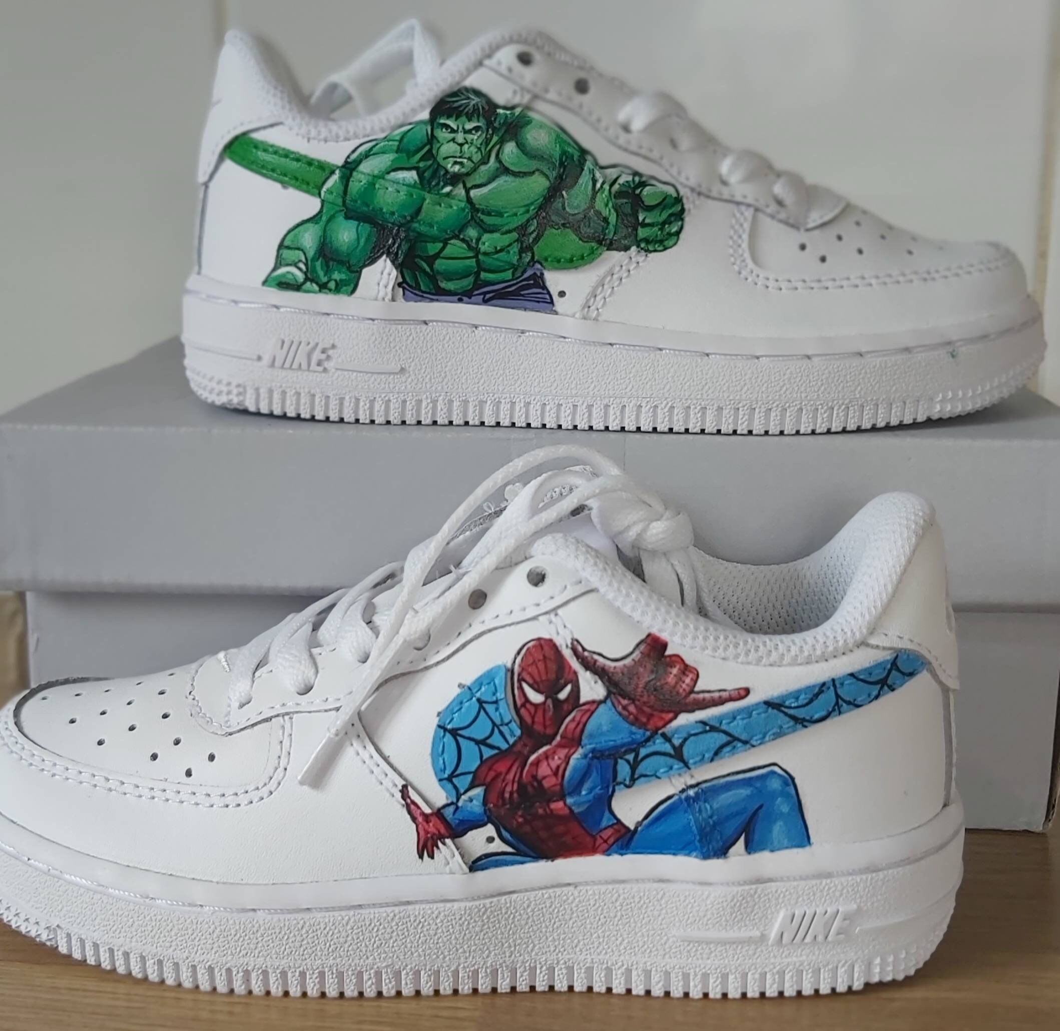 Custom Nike Air Custom Shoes Boys Shoes Marvel Superhero Etsy