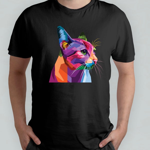 T-shirt Cat Colorfull / Cat Lovers / Chemises unisexes / T-shirt Cat / T-shirt / T-shirt mode unisexe / Cadeau chat / Chemise design graphique