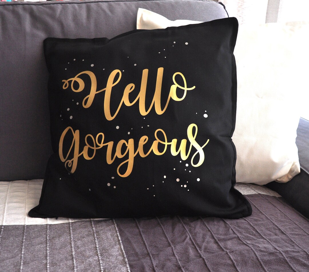 Hello Pillow Case / Quote Pillow / Housewarming Gift / Custom