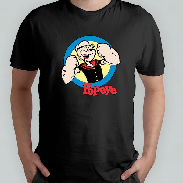 Popeye Fun Cool vintage Style Sailor Distressed Graphic Retro Tv Show T Shirt.