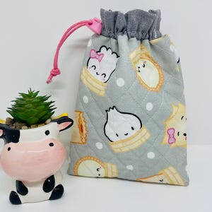 Dim sum kawaii food drawstring pouch