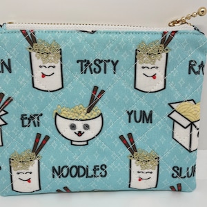 Quilted niedliche Nudeln Reißverschlusstasche