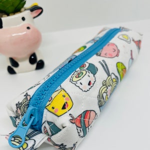 Cute kawaii sushi food pencil case - quilted