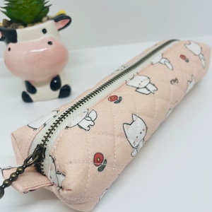 Cute Japanese cat pencil case - quilted
