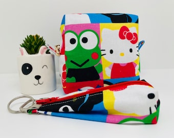 Urocze japońskie pudełko typu kawaii w formie mini saszetki z etui na klucze