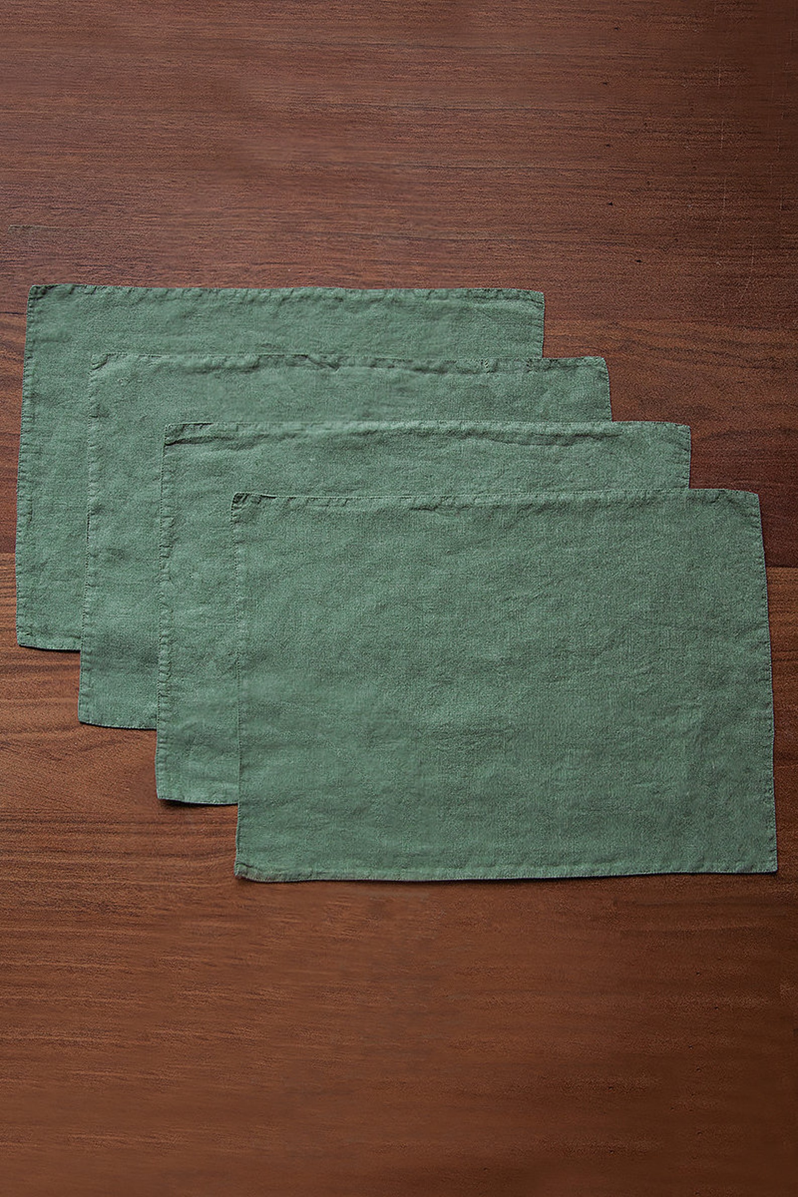 Olive Green Linen Table Placemat Softened Linen Placemats Etsy