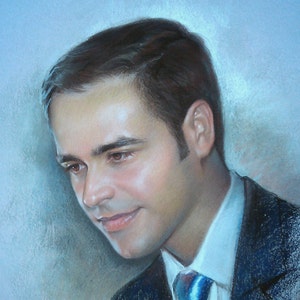 Custom Portrait pastel painting of  the man 13,5&quot;x19,5&quot;