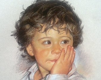 Custom portrait pastel painting of the boy 19,5'x25,5'