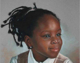 Pastel Portrait  painting of the girl, kid portrait, family portrait, portrait of the child, baby portrait 19,5'x25,5