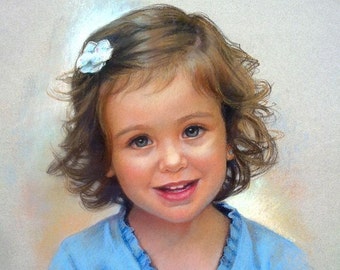 Custom pastel portrait painting, portrait painting from photography, portrait drawing, custom kid portrait, custom portrait of the girl