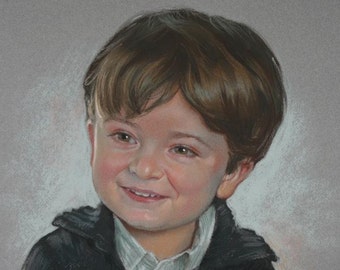 Custom Portrait pastel painting of  the boy 19,5'x25,5