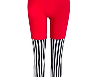 Thigh-High Leggings - High Waisted Stripes for Circus Sexy Fire Spinning Festival Rave Burning Man - Made to Order