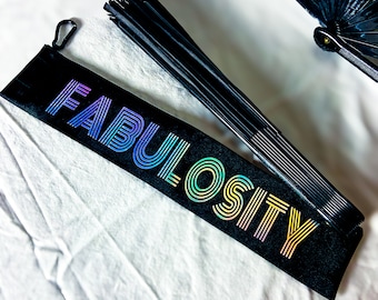 Bolsa de viaje plegable para abanicos: FABULOSITY, bolsa de lona con clip - Rave, Orgullo, Festivales