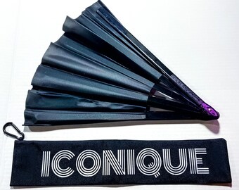 Bolsa de viaje plegable para abanicos: ICONIQUE, bolsa de lona con clip para raves y festivales