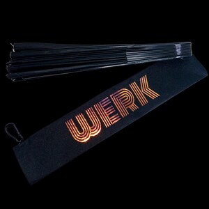 WERK Hand Fan Bag, Clip-On Travel Sleeve - for Pride, Raves, Festivals, Concerts, Gift - Made To Order