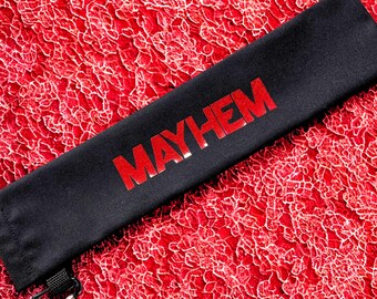 Lady Gaga Folding Fan Travel Pouch: MAYHEM Ball, Two-Sided Clip-On Canvas Bag, Little Monster Gifts