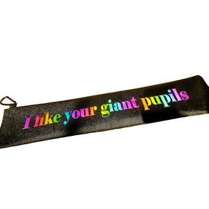 I Like Your Giant Pupils - Clack Folding Hand Fan Travel Pouch - for Pride, Festivals, Raves - White Lotus - Made to Order