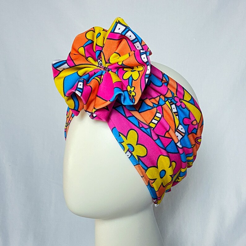 Retro Head Accessory Retro Pinup Showgirl Rockabilly Headband Head Wrap With Pouf - Vintage ...