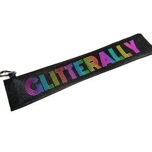 GLITTERALLY - Rainbow Hand Fan Bag, Clip-On Travel Pouch - for Pride, Raves, Festivals, Gifts - Made to Order