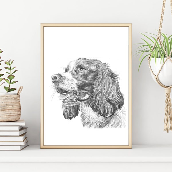 Custom Pet Portrait hand-drawn from your photos, Personalised pet portrait