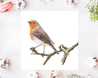 Doodlecards Mum Christmas Card Two Robins In Tree