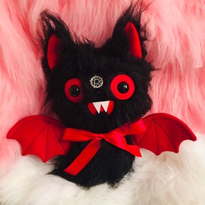 Black Pentagram Bat Plush Toy - Kawaii Plushie - Weird Stuffed Animals - OOAK Horror Toys - Dracula Plush - Adult Toys - Creepy