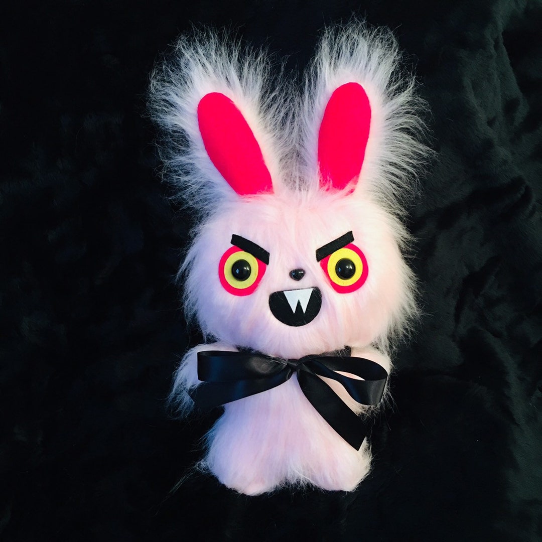 Pink Beastly Bunny Plush Toy Horror Plushie Evil Rabbit - Etsy
