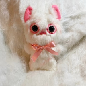 Pastel Peach Bunny Cat Plush Toy - Fairykei Plushie - Kawaii Plush - Kitten Plush - Ugly Cute - Weird Stuffed Animals