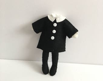 Headless Wednesday Addams Doll - The Addams Family - Goth Doll - Handmade Ragdoll - Felt Dolls - Horror Dolls